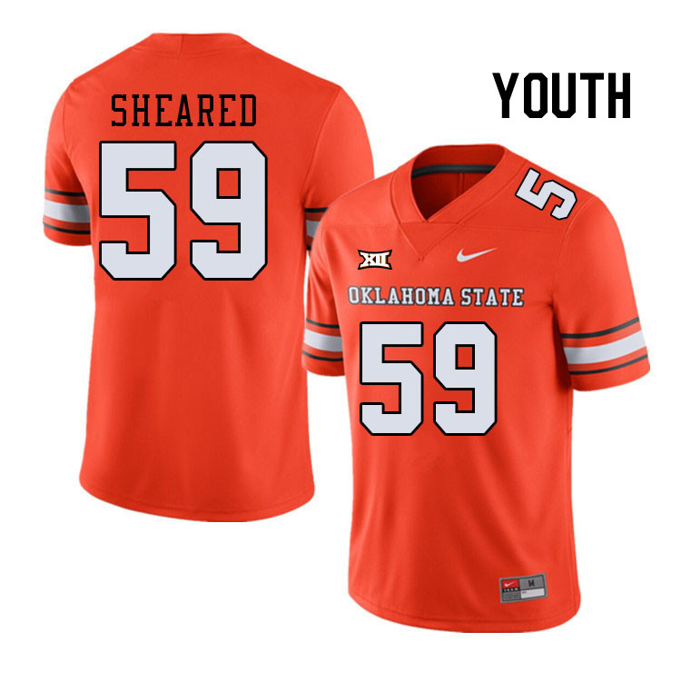 Youth #59 Martin Sheared Oklahoma State Cowboys College Football Jerseys Stitched-Alternate Orange